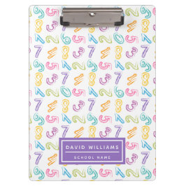 Pranchetas Padrão de Números Coloridos Fofos Nome de Crianças