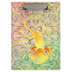 Pranchetas Padrão de ornamento de ARTes antigas + Gecko sorri