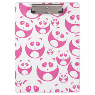 Pranchetas Padrão de Panda Branca e Rosa Bebê Kawaii