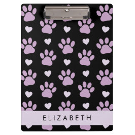 Pranchetas Padrão De Patas, Patas Liláticas, Corações, Seu No