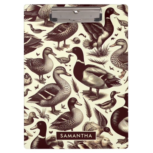 Pranchetas Padrão de Pato e Ganso do Vintage (Frente)