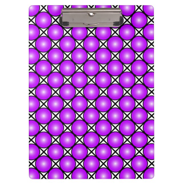 Pranchetas Padrão de rede preto e branco com pontos rosa mage (Frente)