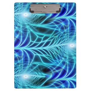 Pranchetas Padrão de Repetição Fractal Luminoso Azul Elétrico