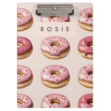 Padrão de Rosquinha rosa personalizado monograma