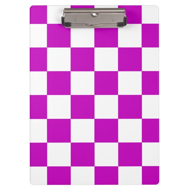 Pranchetas Padrão de Verificação Branco Roxo (Frente)