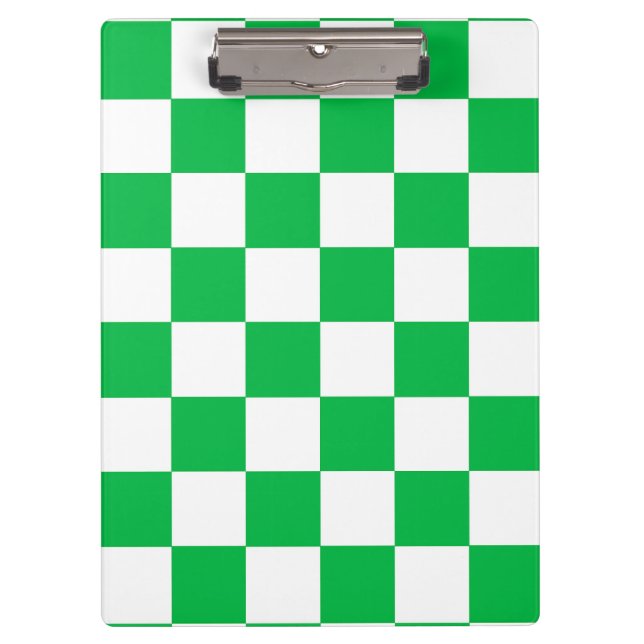 Pranchetas Padrão de Verificação Branco Verde (Frente)