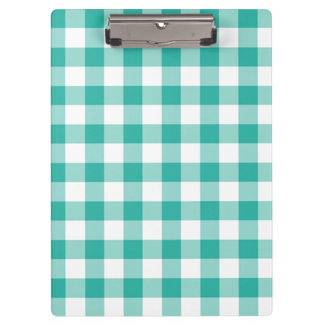 Pranchetas Padrão De Verificação De Gingham Verde E Branco (Frente)