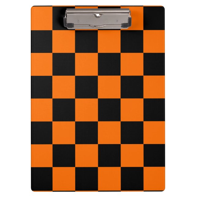 Pranchetas Padrão de Xadrez Laranja e Preto (Frente)