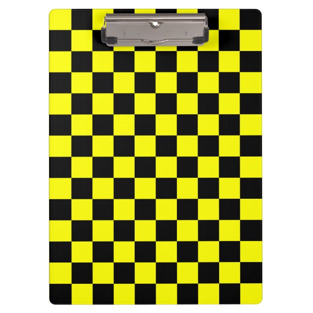 Pranchetas Padrão de Xadrez Preto e Amarelo (Frente)