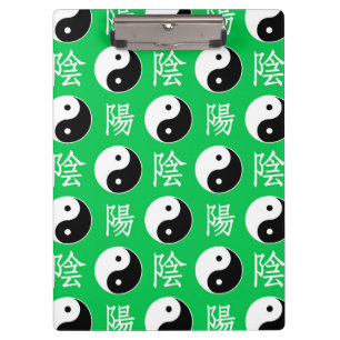 Pranchetas Padrão de Yinyang Chinês de Fundo Verde