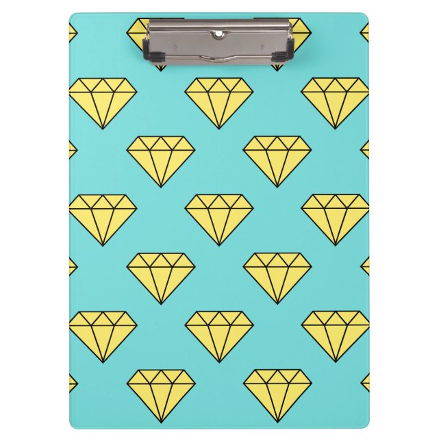 Pranchetas Padrão Diamond - Amarelo e Turquesa (Frente)