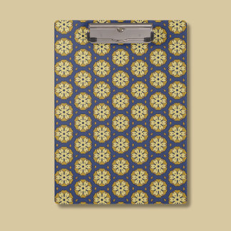 Pranchetas Padrão Dourado e Azul Floral e Teardrop