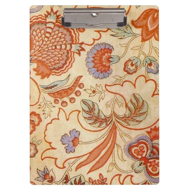 Pranchetas Padrão Floral Antiquado Chintz Paisley (Frente)