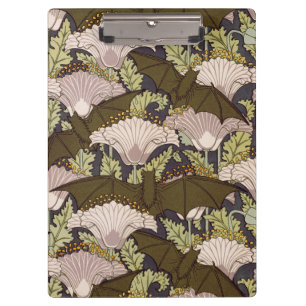 Pranchetas Padrão Floral Art Nouveau Vintage de Morcego e Pap