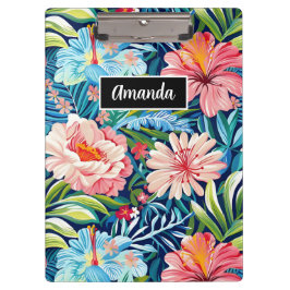Pranchetas Padrão Floral de Flores Tropicais Botânicas de Ver