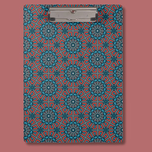 Pranchetas Padrão Floral Geométrico Antiquado