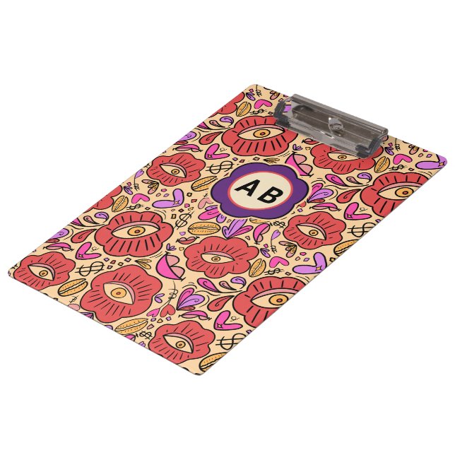 Pranchetas Padrão Floral Olho da Sorte (Inclinado)