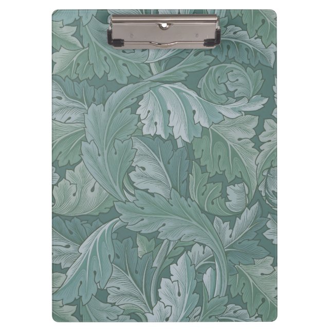 Pranchetas Padrão Folha de Acanto Azul Teal de William Morris (Frente)