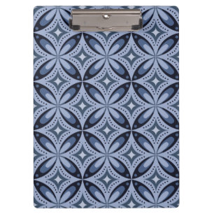 Pranchetas Padrão Geométrico Azul Estilo Retro