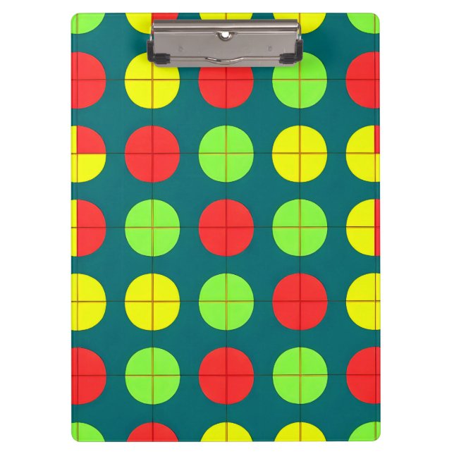 Pranchetas Padrão Geométrico Colorido Com Verde, Vermelho (Frente)