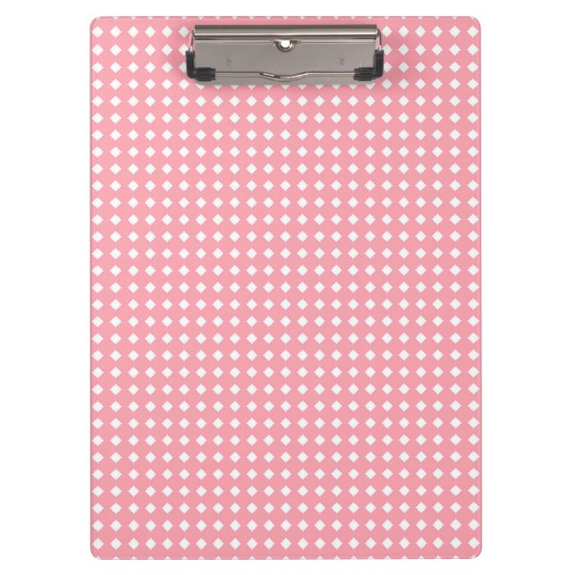 Pranchetas Padrão Geométrico Cor-de-Rosa e Branco Fofo (Frente)
