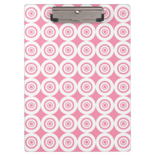 Pranchetas Padrão Geométrico de Círculos Rosa e Branco Fofo