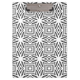 Pranchetas Padrão geométrico floral preto e branco