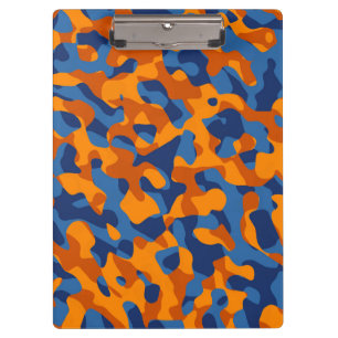 Pranchetas Padrão Impressão de Camuflagem Laranja Azul