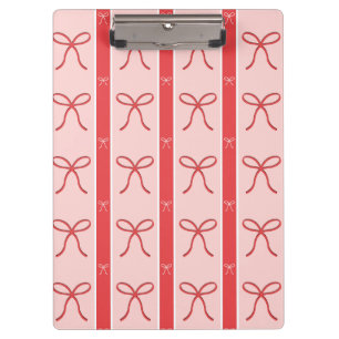 Pranchetas Padrão Listrado com Laço Rosa Fofo
