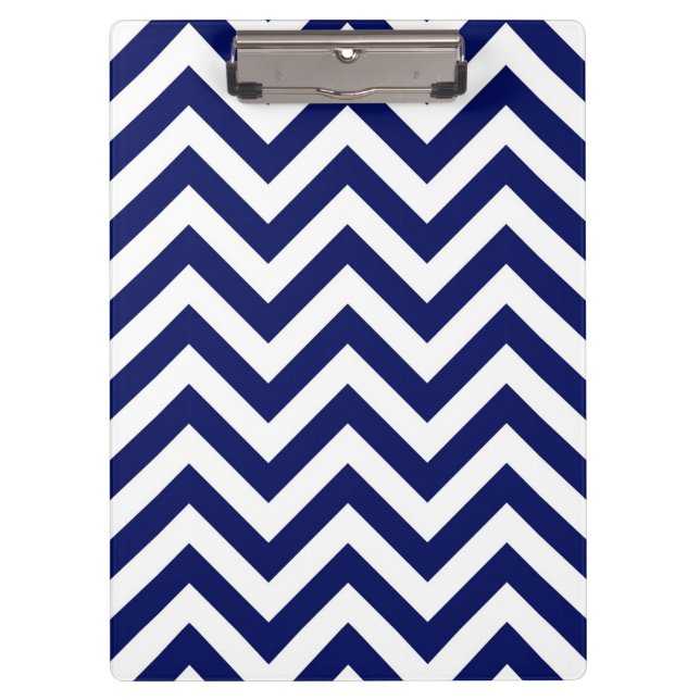 Pranchetas Padrão marinho Azul e Branco Grande Chevron ZigZag (Frente)