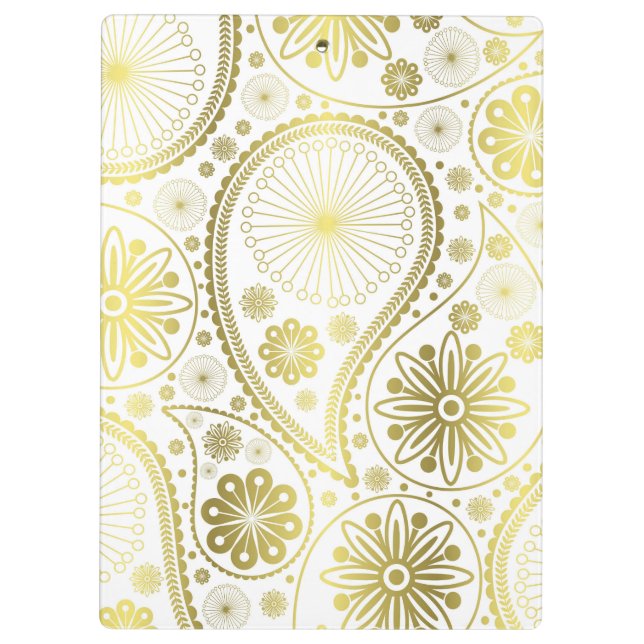 Pranchetas padrão paisley Dourado (Verso)