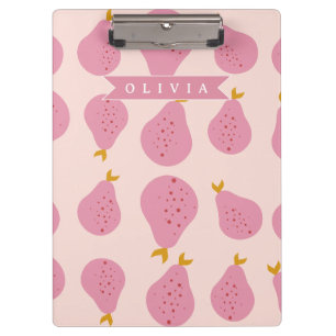 Pranchetas Padrão Personalizado de Pêra Rosa Fruta Fofa e Fem