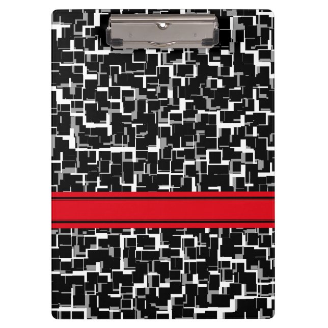 Pranchetas Padrão Preto Branco Vermelho Camuflagem Digital (Frente)