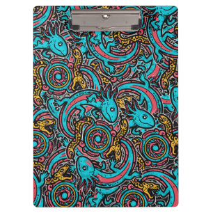 Pranchetas Padrão tribal mitologia boho Xolotl Axolote Asteca