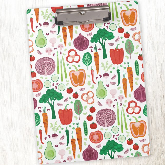 Pranchetas Padrão Vegetal Moderno (Fun vegetable food pattern clipboard)