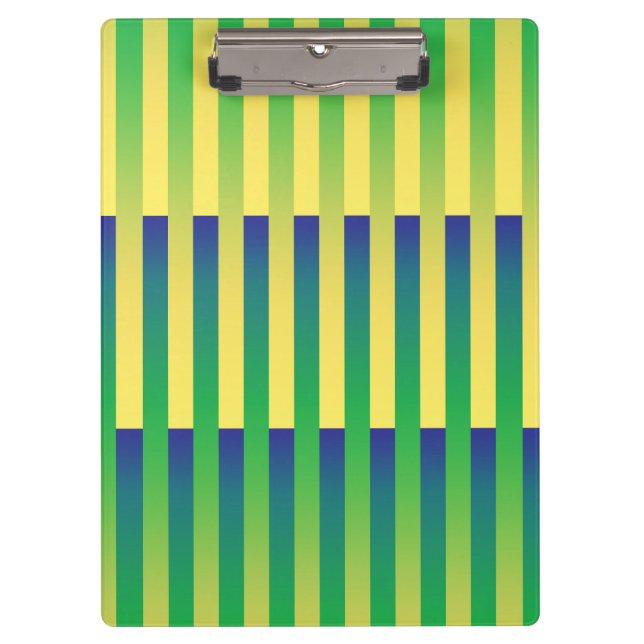 Pranchetas Padrão Verde Amarelo Azul Striped (Frente)