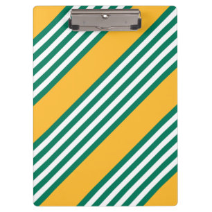 Pranchetas Padrão verde e branco de cinco faixas com amarelo
