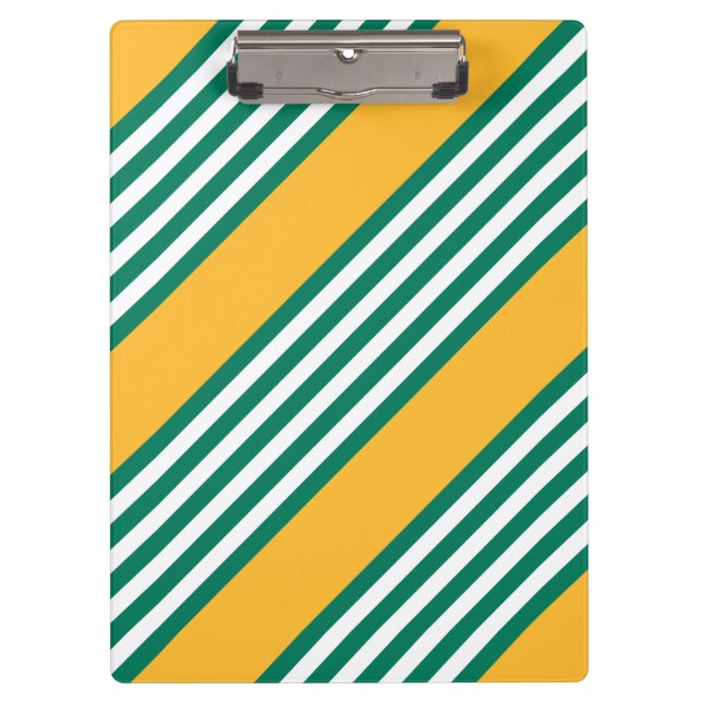 Pranchetas Padrão verde e branco de cinco faixas com amarelo (Frente)