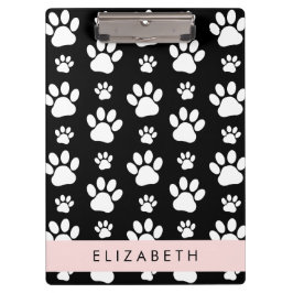 Pranchetas Padrões de pata, patas de cão, preto e branco, seu