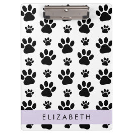 Pranchetas Padrões de pata, patas de cão, preto e branco, seu