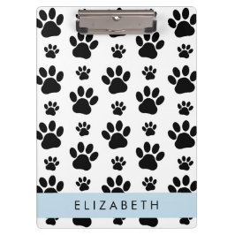 Pranchetas Padrões de pata, patas de cão, preto e branco, seu