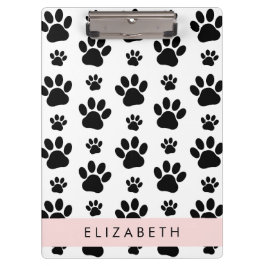 Pranchetas Padrões de pata, patas de cão, preto e branco, seu