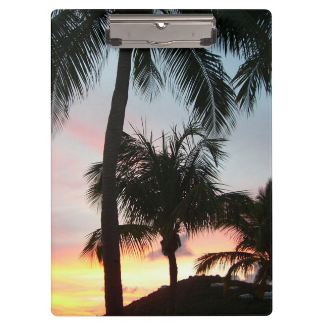Pranchetas Paisagem Tropical de Palms Sunset Fotografia (Frente)