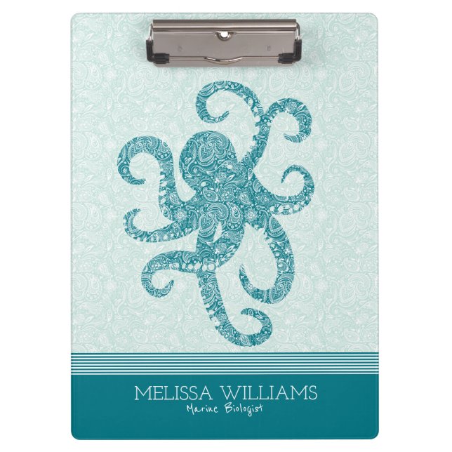 Pranchetas Paisley Branco e Octopus Verde Turquoise (Frente)