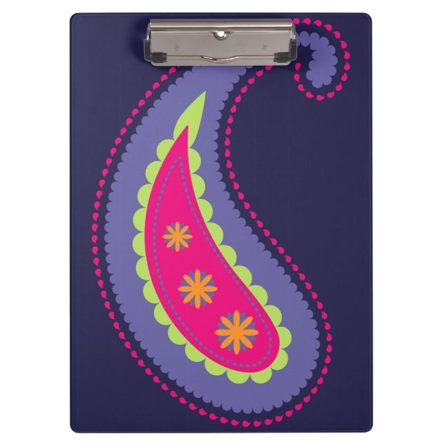 Pranchetas Paisley roxo e rosa (Frente)