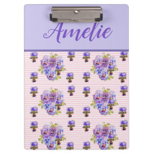 Pranchetas Pansy Shabby Viola Purple Pink Vintage Arte Floral