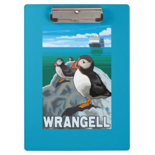 Pranchetas Papagaio-do-mar & navio de cruzeiros - Wrangell,