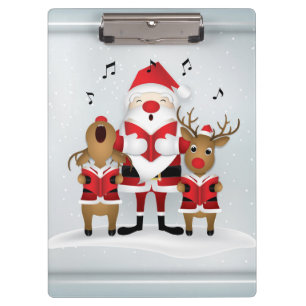 Pranchetas Papais noeis de inverno Cantando em Reindeer