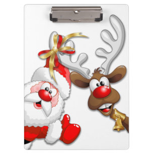 Pranchetas Papais noeis e Reindeer Feliz Christmass Happy Car