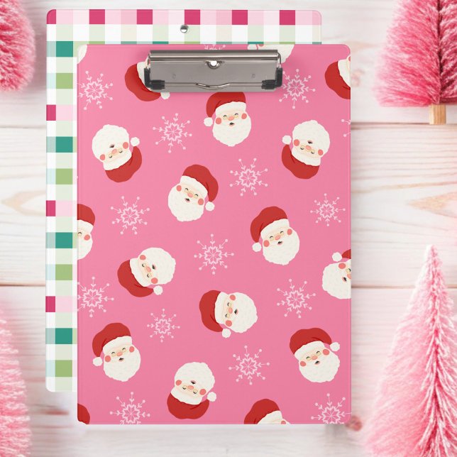 Pranchetas Papais noeis rosa (Pink Santa Clipboard )